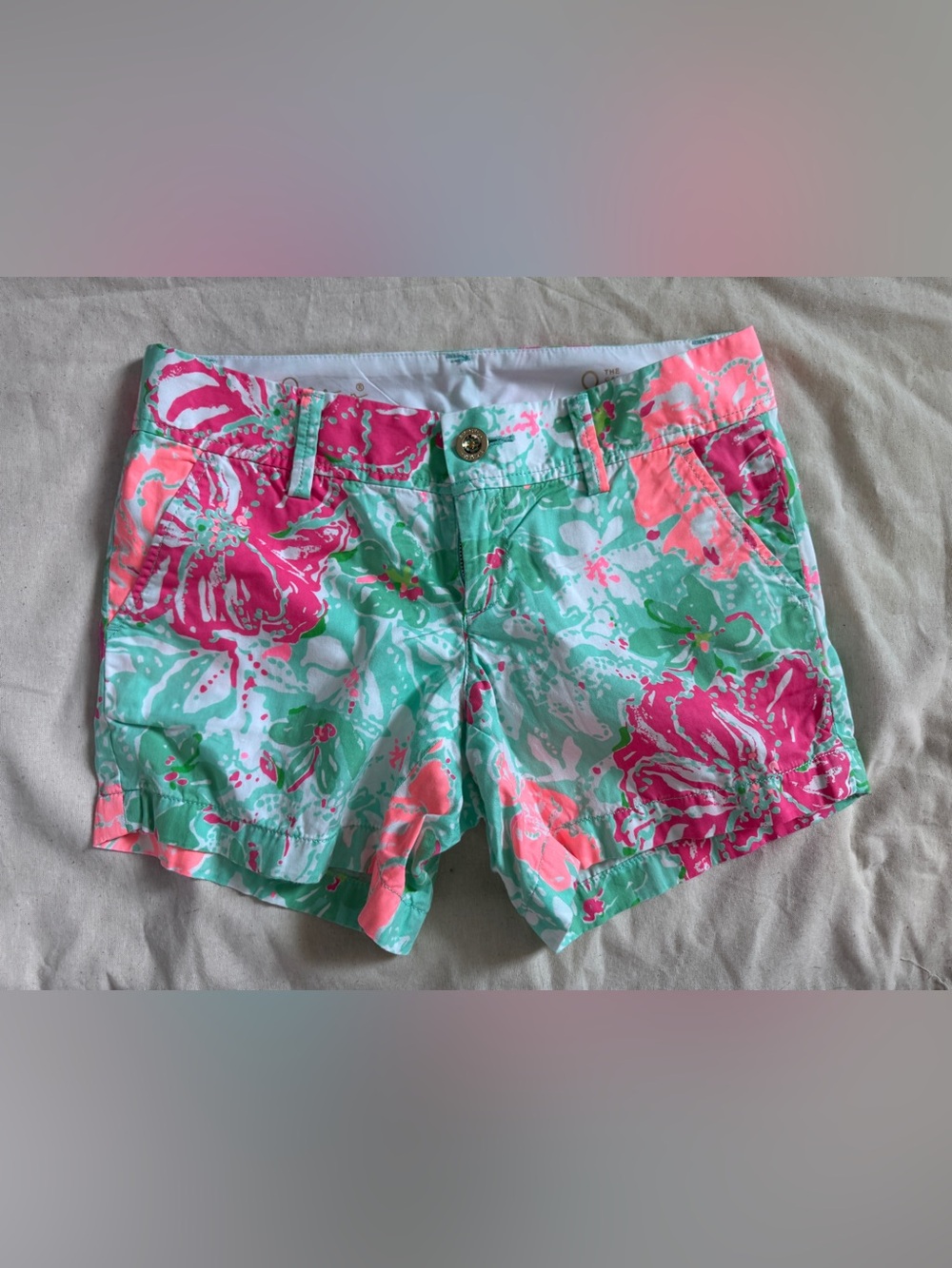 Lilly Pulitzer The Callahan Short Coral, Pink & Mint Floral Shorts-Size 0